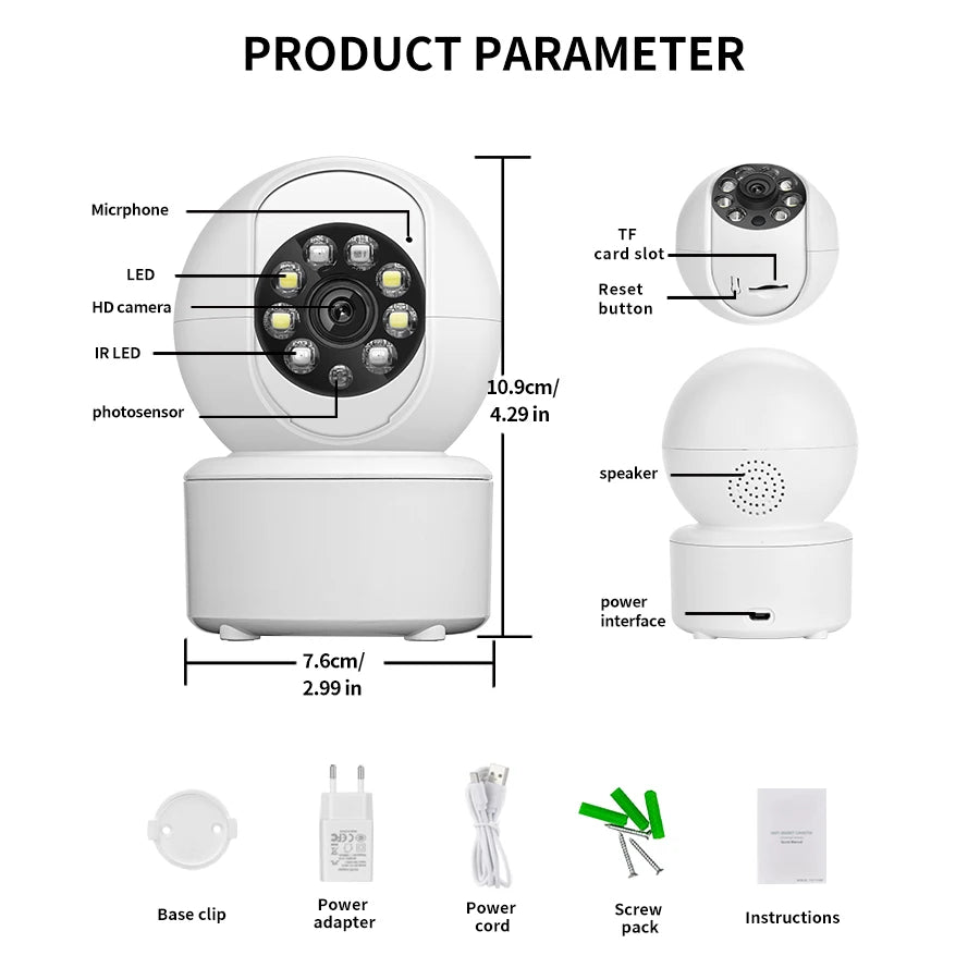 Caméra de Surveillance Intérieure BERRY IOT – Vision Nocturne en Couleur et Suivi Intelligent